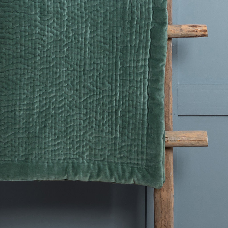 Haze Quilted Throw Blanket, Green