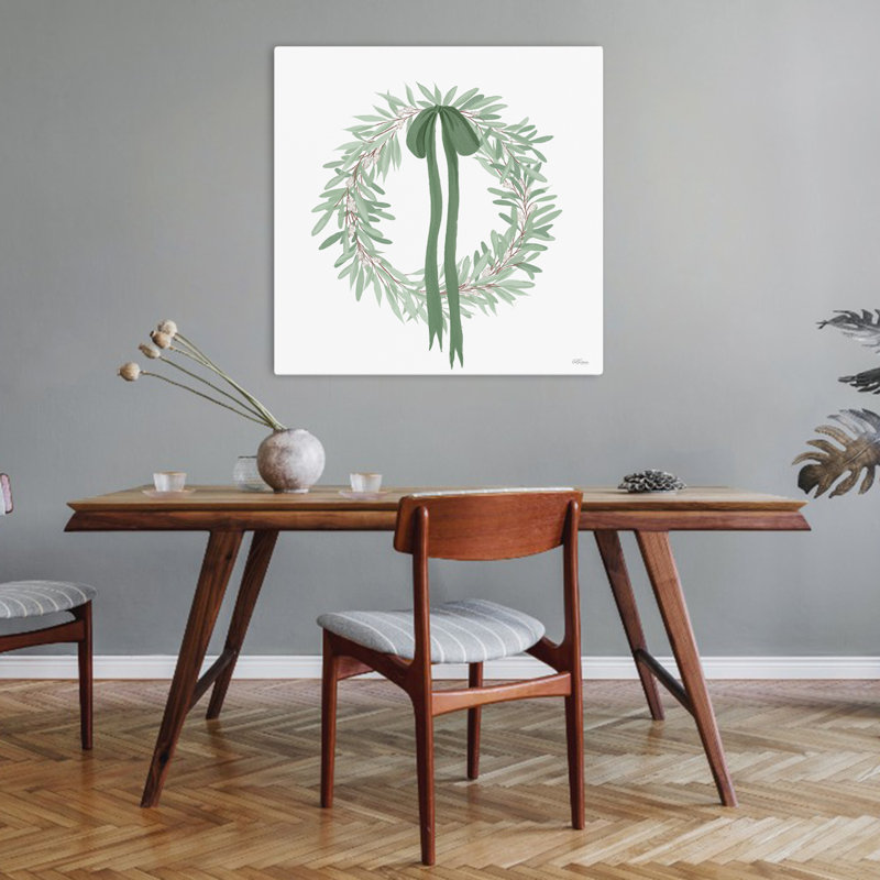 Couronne d'eucalyptus, art contemporain, H 32 po x l 32 po