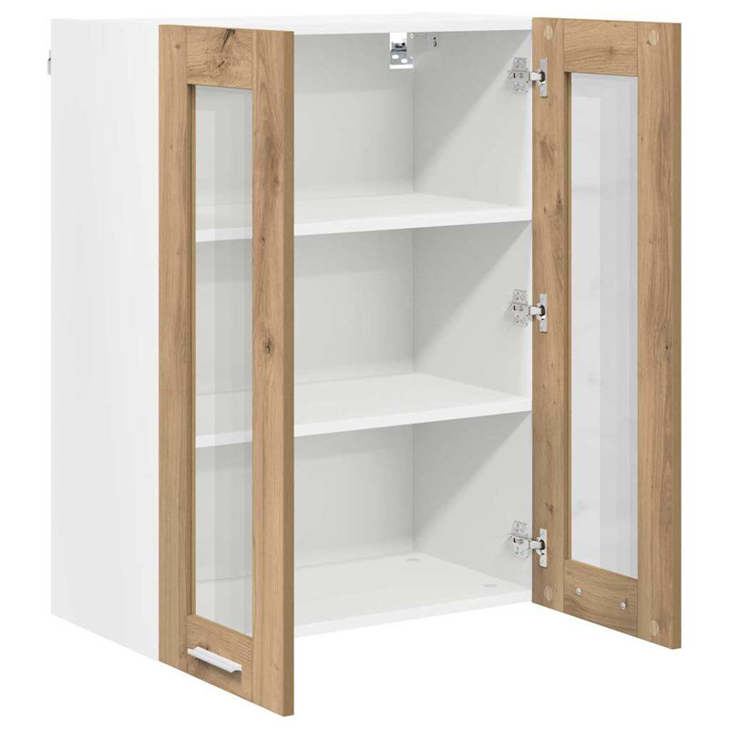 Vidaxl Hanging Cabinet With Storage Riga Grey Sonoma 60 X 31 X 80 Cm, 80cm H x 60cm W x 31cm D, Artisan Oak