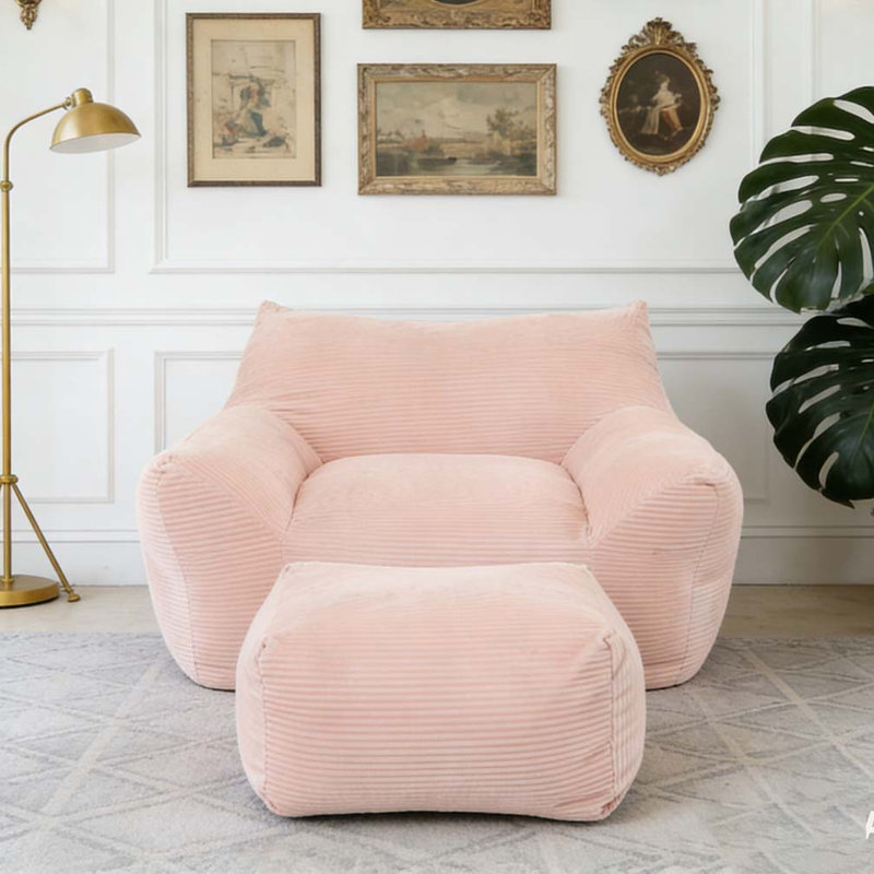 Bean Bag Chair, Oversized Comfy Beanbag, Pink