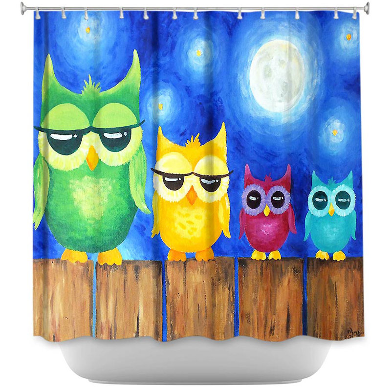 Rideau de douche simple owls on a clôture Holter