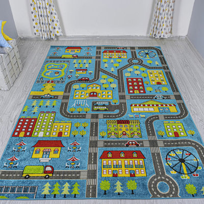 Caputo Machine Woven Blue/Grey/Green/Red Rug