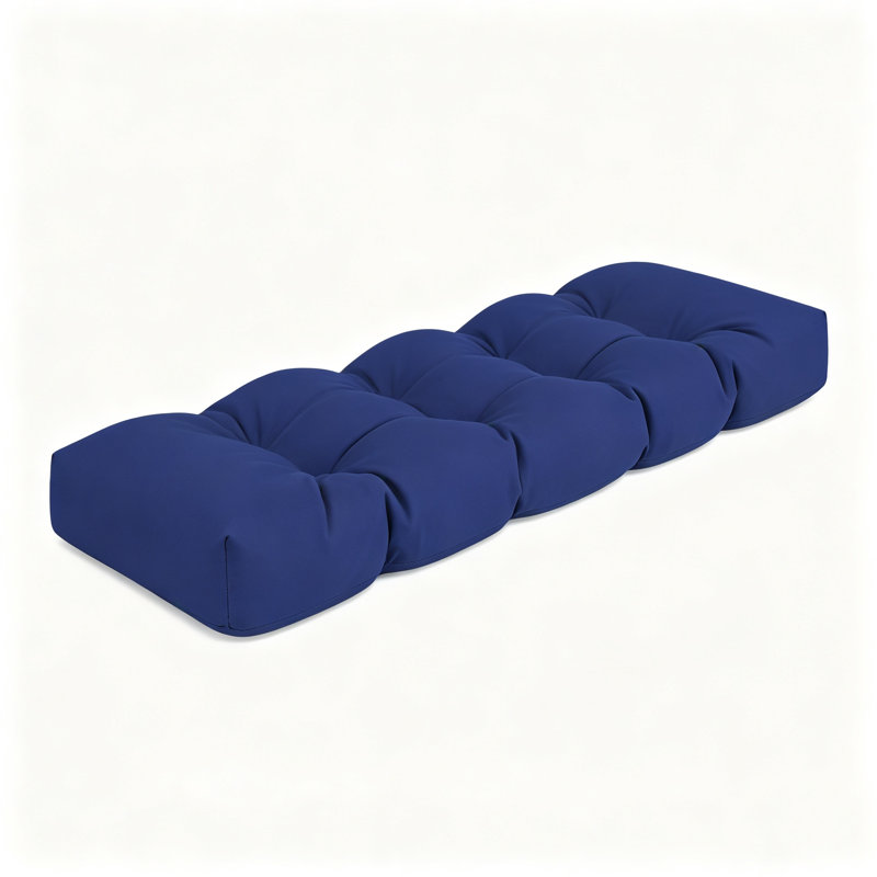 Coussin de banc sur mesure 42×16 avec rembourrage en billes de mousse et coton soyeux, housse en oléfine pour usage intérieur et extérieur, BRY-009