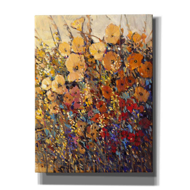 «Bright & Bold Flowers II» par Tim O'toole, art mural sur toile, H 16 po x l 12 po x P 0,75 po