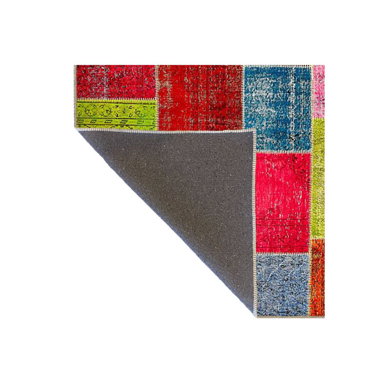 Tapis décoratif moderne à motif géométrique tissé à carreaux mélangés, Tapis de couloir 3 pi 3 po x 9 pi 10 po