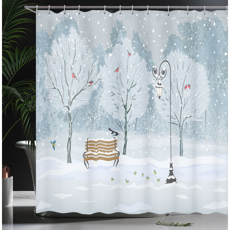 Floral Shower Curtain with Hooks Included, 70" H x 69" W