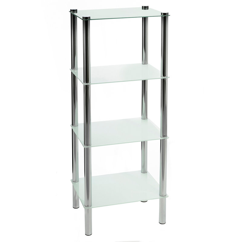 Stebrook 108cm H x 40cm W Steel Etagere Bookcase, Silver, White