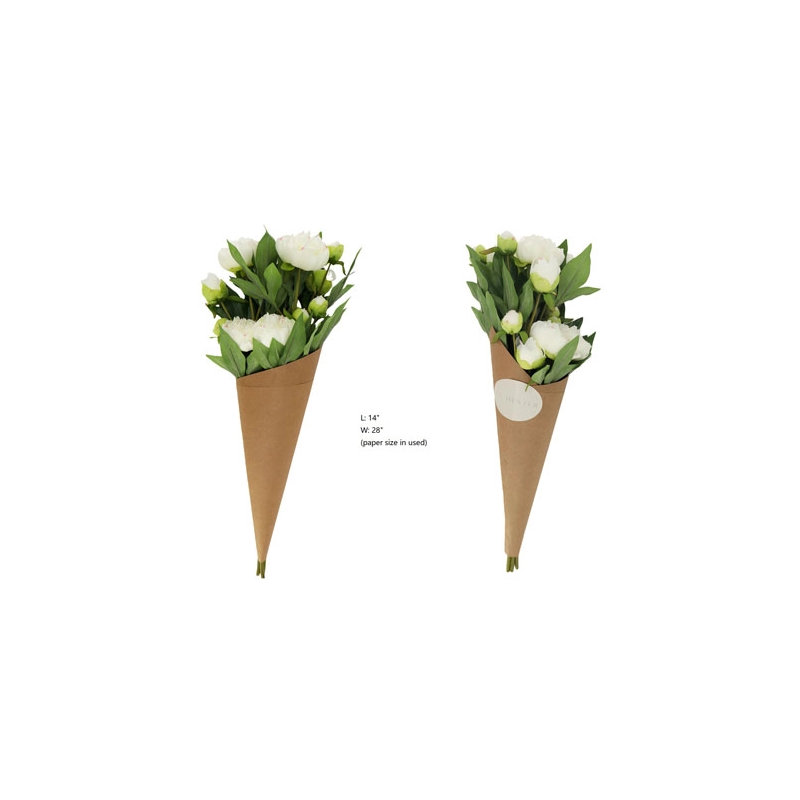 Artificial Cream Peony Stems