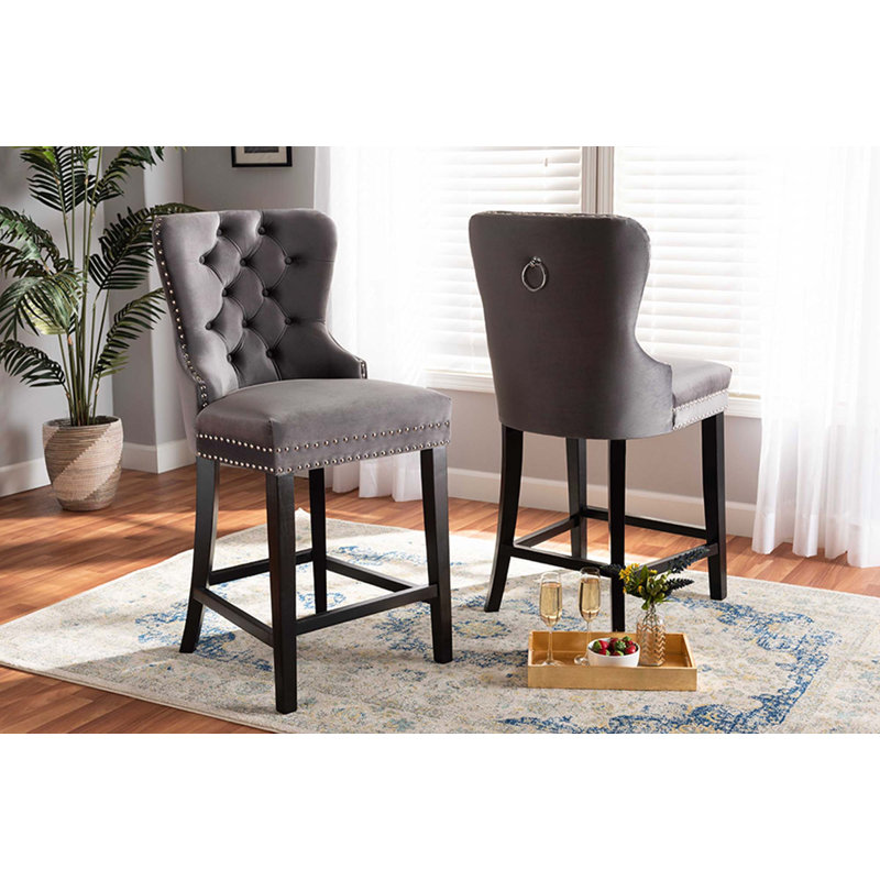 Tabouret de comptoir 26 po Mernie Kerric, Gris
