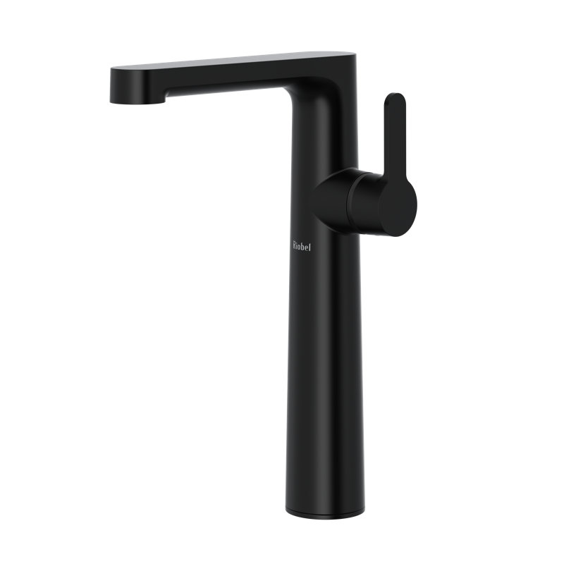 Robinet de lavabo haut à poignée simple Nibi, Noir