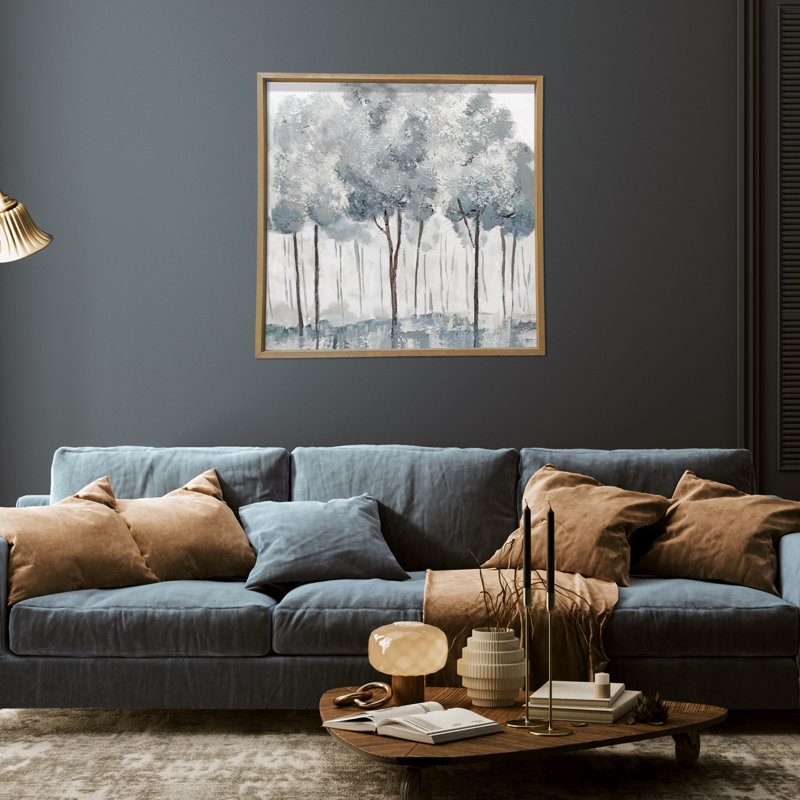 «Blue Forest», reproduction d'art sur toile encadrée en bois de pin