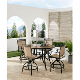 Mikenzy 4 - Person and a Long Bar Height Dining Set with Cushions