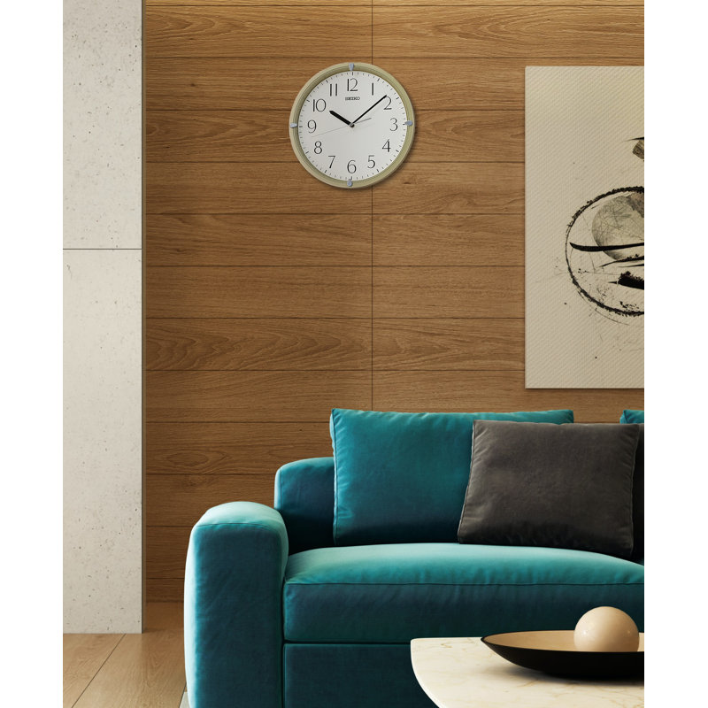QHA007GLH Wall Clock, Gold, Gold