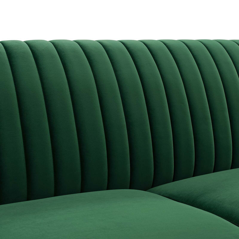 Winsome Channel Tufted Performance Velvet Sofa, Emerald Velvet