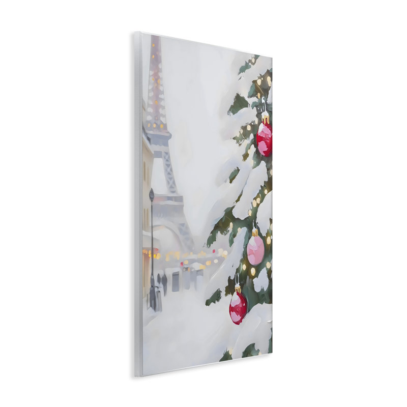 Plaque murale de Noël Tour Eiffel, design par Arlington Prints, H 19 po x l 13 po