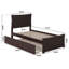 Lit plateforme en bois massif avec pied de lit et gigogne assortis Ralls-966668789-966668788