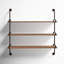 Wood 3 Level Wall Shelf with Metal Brackets-1108766712