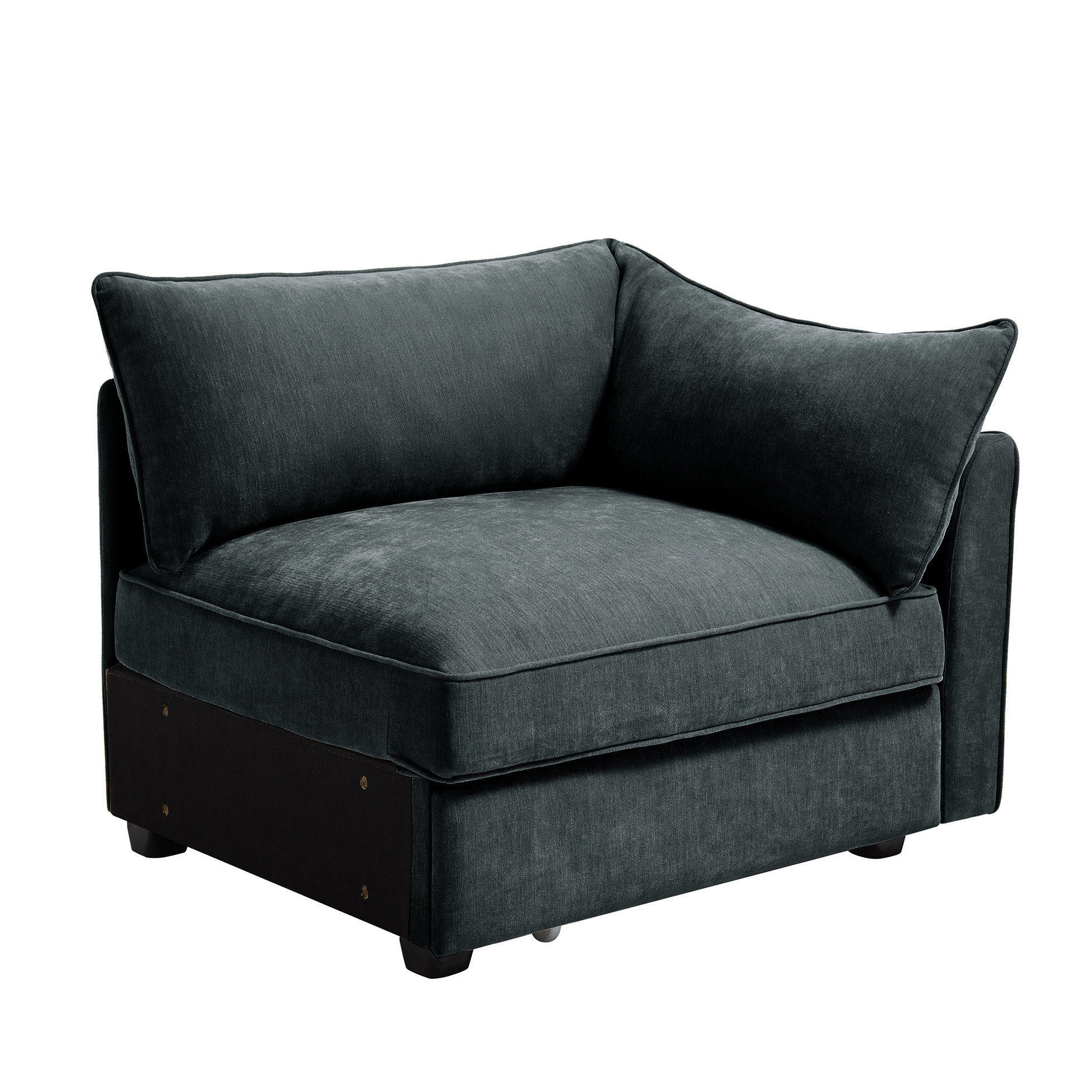 Ebern Designs Grey Velvet 1 - Seat With Integrated Armrest, Soft And ...