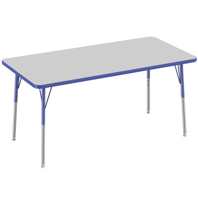 Table rectangulaire d'activités en T, pieds réglables standard