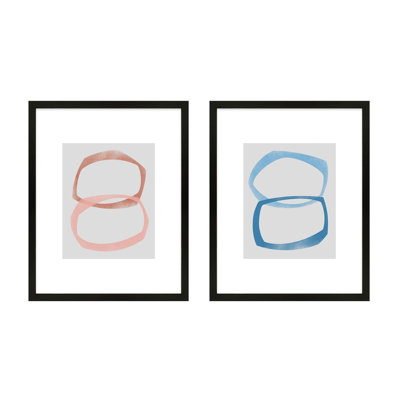 «Dillion 2 and 3» par Jacques Pilon - Ensemble de 2 peintures encadrées