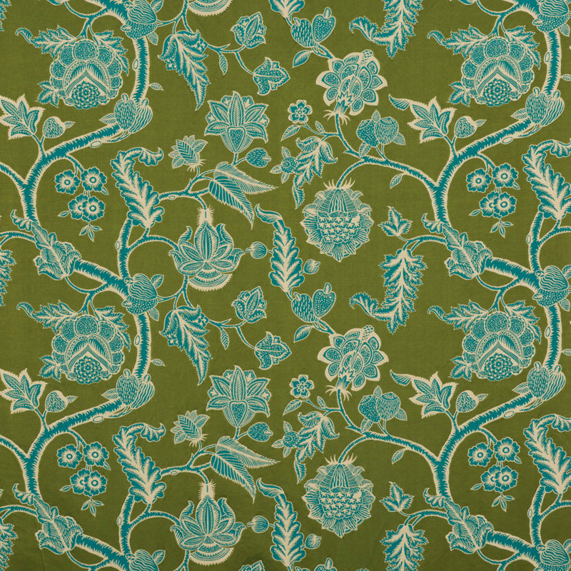 Cosmopolitan Kelway Fabric, Moss/Teal