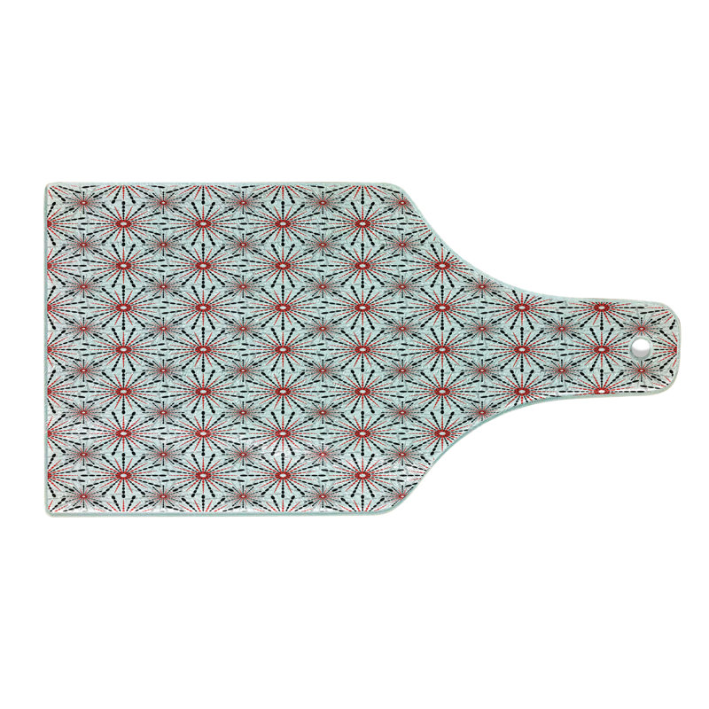 Planche à découper en verre trempé à motif géométrique Ambesonne