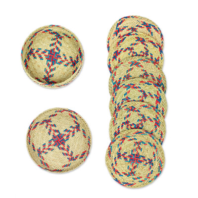 Round 6 Piece Coaster Set With Holder