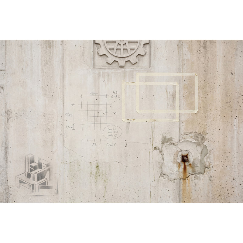 Papier peint mural en béton, Texturé non collé, 100 po x 96 po