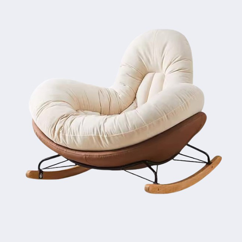 Chaise berçante simple à bascule, Café noir