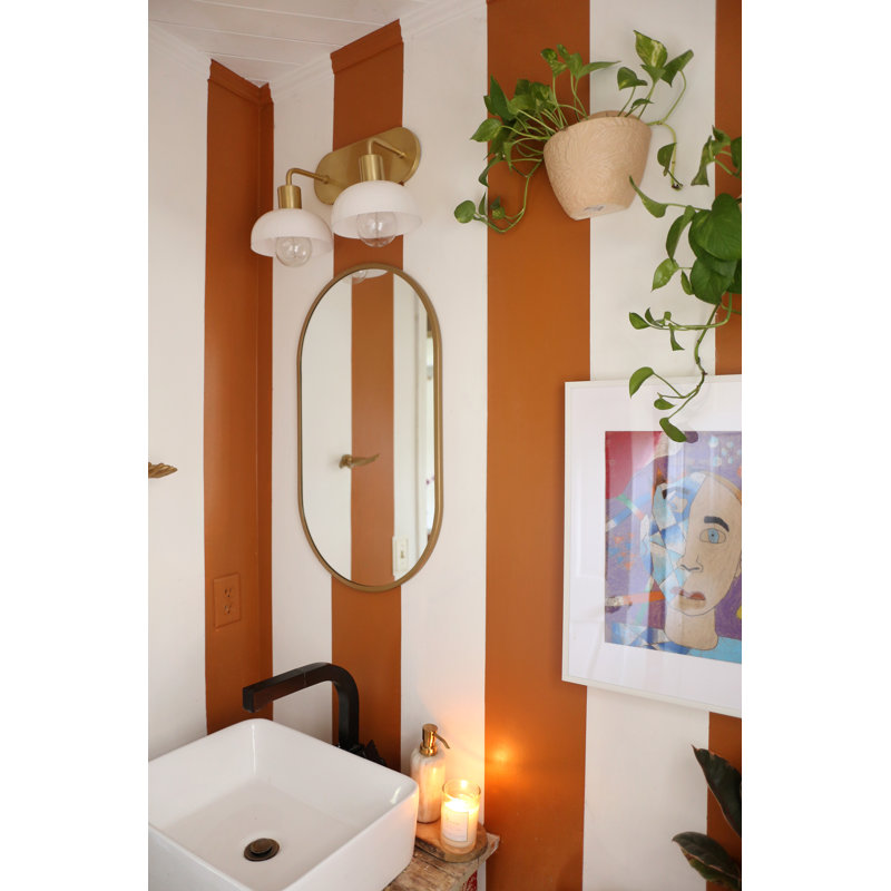 Calix 2 Light Dimmable Vanity Light, Aged Brass
