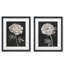 «Black and White Flowers I», ensemble de 2 reproductions d'art sur papier encadrées-1413381772