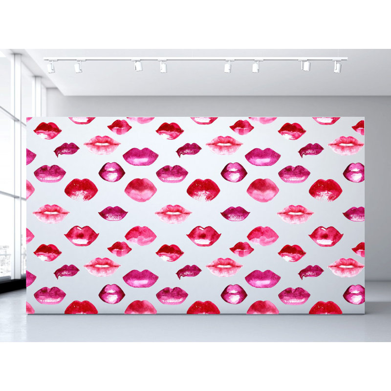 Watercolor Lips Abstract Peel & Stick Wallpaper Roll by Jamie Graney