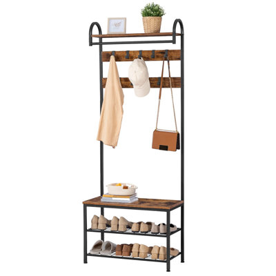 Amorim 70 cm W Hall Tree with Shoe Storage