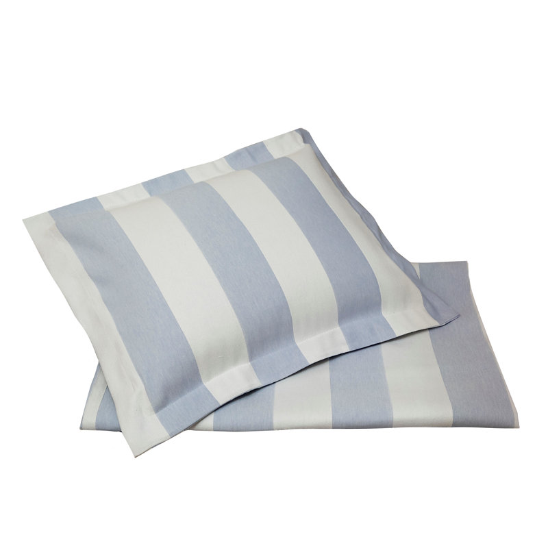 Barrado Stripe Jaquard Woven Coverlet Coastal Cotton Standard Striped Coverlet