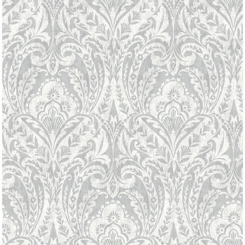 Berkshire Butter Damask Wallpaper, Gray