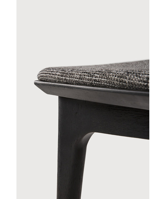 Bok Upholstered Dining Chair, Gray Polyester Blend/Acrylic, Black