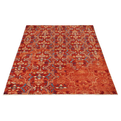 4x6 Red and Rust Turkish Oushak Rug