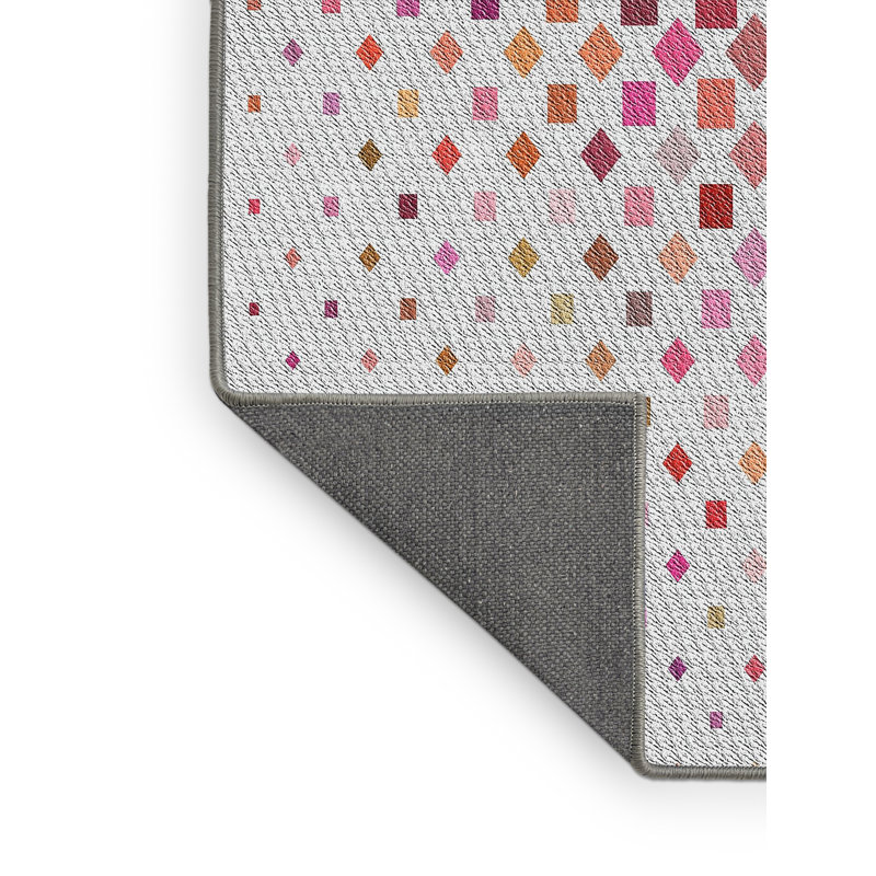 Tapis rose/rouge/brun à motifs, Rectangle 2 pi x 3 pi