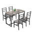 Ensemble de table de salle à manger de style campagnard Mid-Century 5 pièces avec 4 chaises ergonomiques pour des repas confortables et élégants-1237291359-1237291346