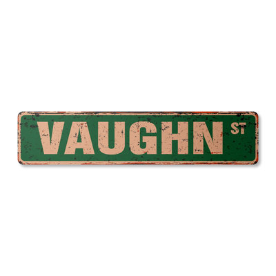 Vaughn Street Sign Aluminum 4" X 18"