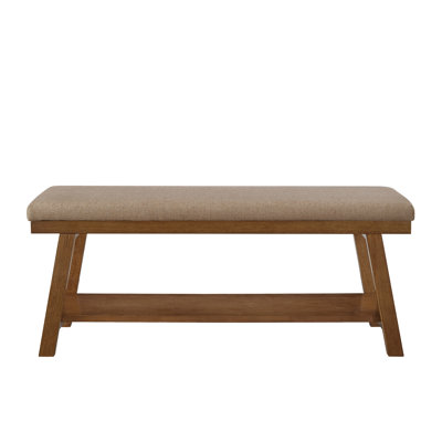 Linen Upholstered Bench with Storage Shelf – 350 lbs Capacity, Modern Bed End Bench with Cushioned Seat