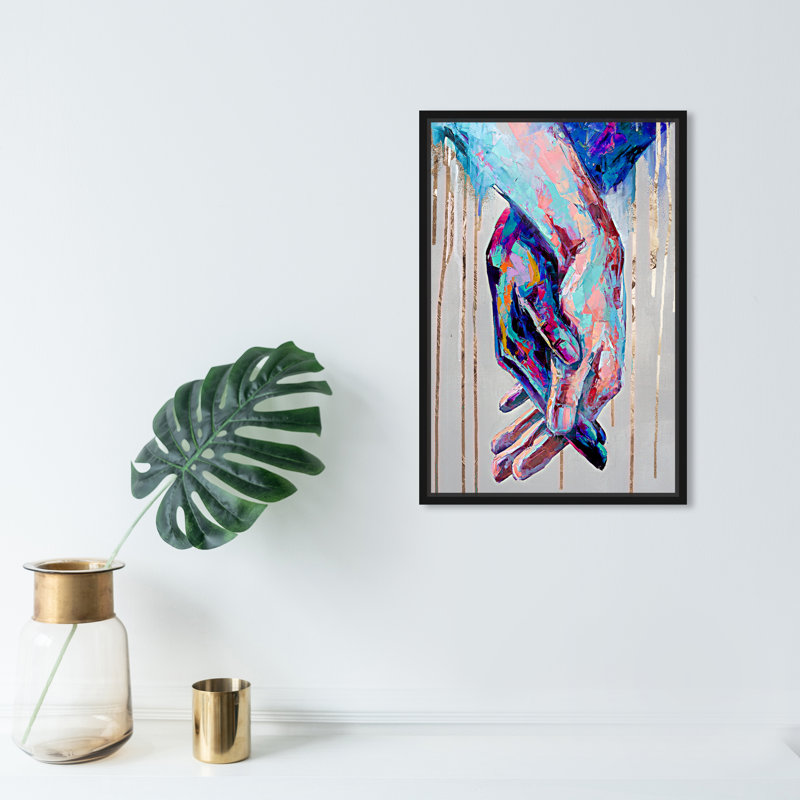 «Abstract Always Together», reproduction d'impression sur toile, H 15 po x l 10 po, Impression encadrée, Noir