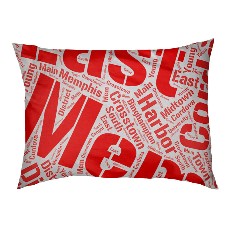 Coussin de chien « districts », Memphis, Grand (l 40 po x P 30 po x H 14 po), Rouge