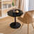 Plateau en marbre noir / base noire est en rupture de stock