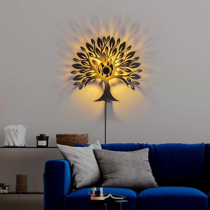 Stylish Black Wall Lamp, 19.7 x 18.1 x 3.5 inches | 100% Metal Construction, 40W | 78.7-inch Cable, IP20 Rating, On/Off Switch | Versatile Lighting for Home Decor, Modern Design for Living Room & Bedroom