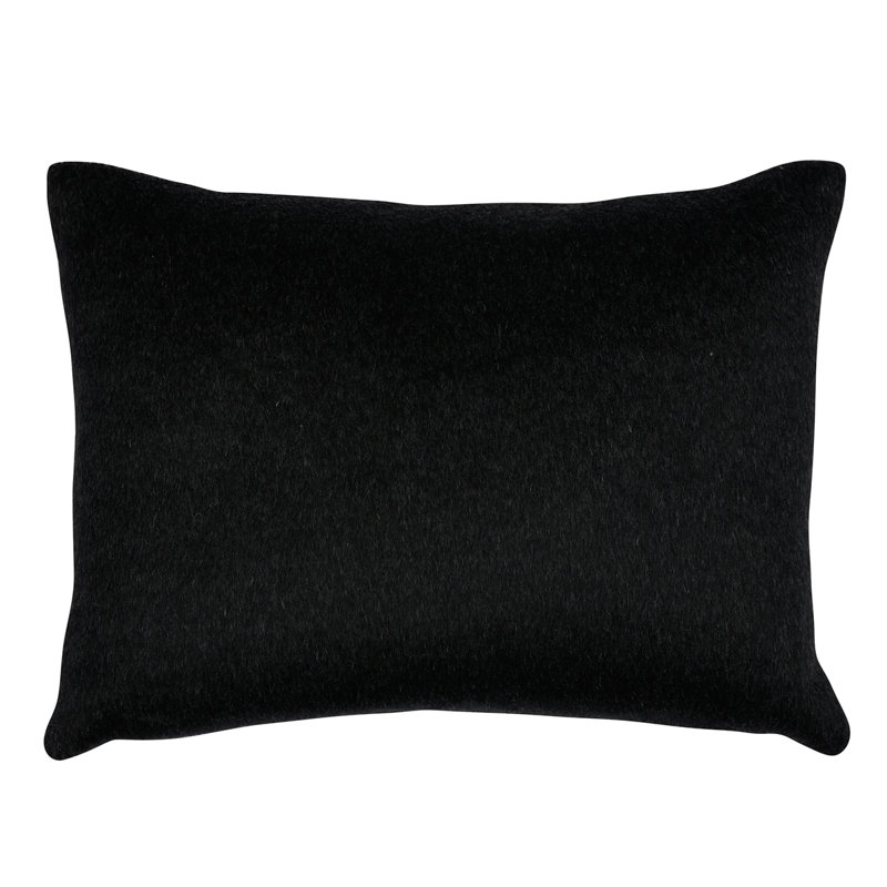 Dixon Mohair Lumbar Pillow, 12" H x 16" W, Black