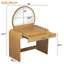 Table de coiffeuse 39 "avec miroir et miroir à écran tactile, coiffeuse avec tiroir pour chambre à coucher-457060397