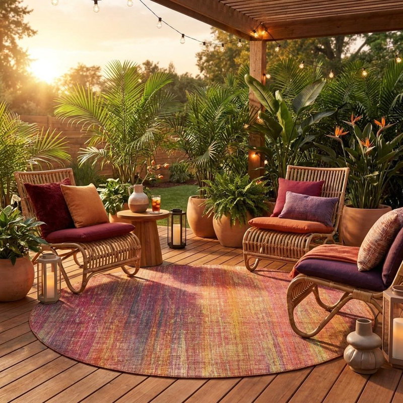 Tapis extérieur rond 8 po