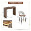 Modern 5-Piece Counter Height Table Set with Drawers and Swivel Stools-2121001115-2121001114