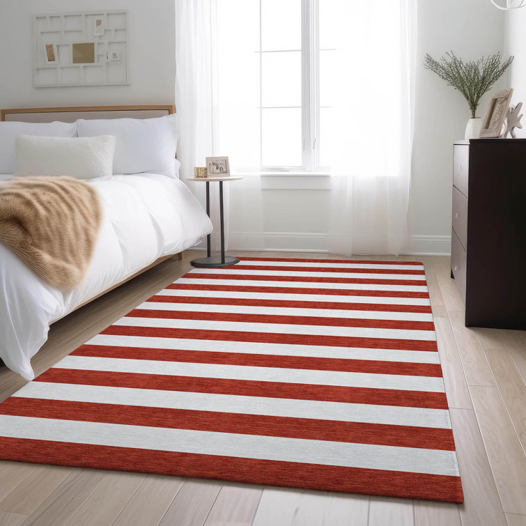 Premium Machine Washable Cerrito AMF528 Red Rug